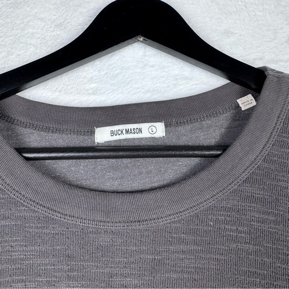 Buck Mason Charcoal Long Sleeve Tee - Picture 3 of 4
